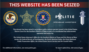 AVCheck site for counter antivirus service displays a seizure notice on May 29, 2025.